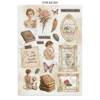 STAMPERIA - Printed Art Junk journal: stickers, cut-outs, backgrounds for Art and Craft - Flowers and Poems