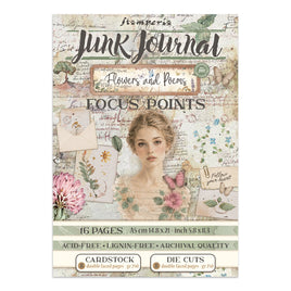 STAMPERIA - Printed Art Junk journal: Focus points for art and Craft A5 - Flowers and Poems