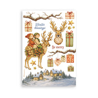 STAMPERIA - Printed Washi pad for Art and Craft A5 8 sheets - Silent Night