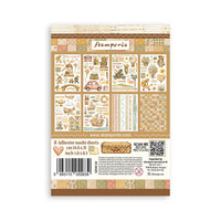 STAMPERIA - Printed Washi pad for Art and Craft A5 8 sheets - Cozy Family