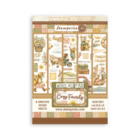 STAMPERIA - Printed Washi pad for Art and Craft A5 8 sheets - Cozy Family