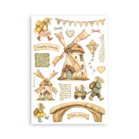 STAMPERIA - Printed Washi pad for Art and Craft A5 8 sheets - Cozy Family