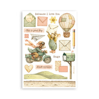 STAMPERIA - Printed Washi pad for Art and Craft A5 8 sheets - Cozy Family