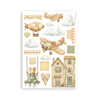 STAMPERIA - Printed Washi pad for Art and Craft A5 8 sheets - Cozy Family