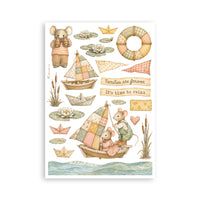 STAMPERIA - Printed Washi pad for Art and Craft A5 8 sheets - Cozy Family