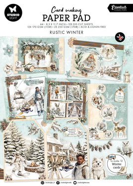 Studio Light  - Essentials - A4 Card Making Pad Rustic Winter Essentials 14 Sheets