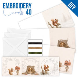 Stitch and Do Cards - Berries Beauties - 40 - Christmas Squirrel