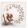 Stitch and Do Cards - Berries Beauties - 40 - Christmas Squirrel