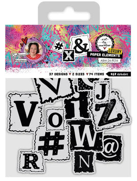 ABM - Art by Marlene - Paper Elements Black and White Alphabet - ABM-26-PE56