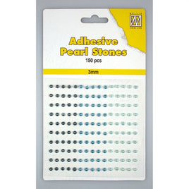 Nellie's Choice • Adhesive Pearls 150pcs/Sheet 3mm 3 Tones Blue