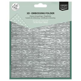 Vaessen Creative •3D Embossing Folder by Carla Creates Wood on the Farm 5.9x5.9″