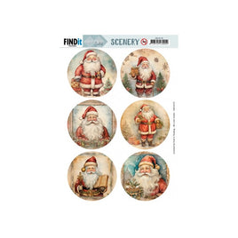 Push Out Scenery - Card Deco Essentials - Santa Round