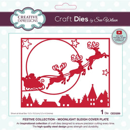 Creative Expressions - Sue Wilson Festive Moonlight Sleigh Cover Plate Craft Die