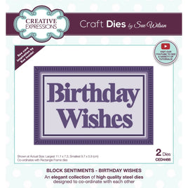 Creative Expressions - Craft Die Block Sentiments Birthday Wishes