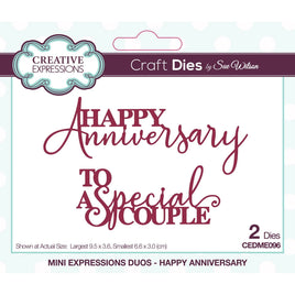 Creative Expressions - Mini expressions duo craft die Happy anniversary