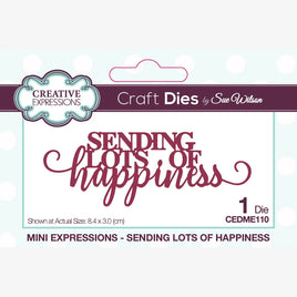 Creative Expressions • Mini Sentiments Craft Die Sending Lots Of Happiness
