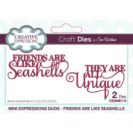 Creative Expressions - Craft Die - Duo Friends Are Like Seashells