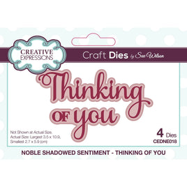 Creative Expressions •  Noble Shadowed Sentiment Craft Die Thinking of You