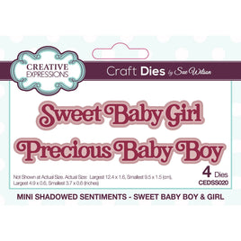 Creative Expressions -  Cutting Dies - Sweet Baby Girl-Boy (4 pcs)