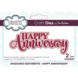 Creative Expressions -  Shadowed Sentiments Craft Die Happy Anniversary