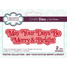 Creative Expressions -  Cutting Dies - Shadowed Sentiments May Your Day Be Merry & Bright