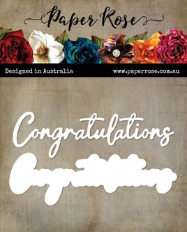 Paper Rose - Congratulations Small Metal Cutting Die 28927