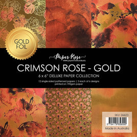 Paper Rose - Crimson Rose - Gold 6x6 Paper Collection 26623