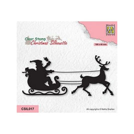 Nellie's Choice • Christmas Silhouettes Clear Stamps Ho Ho Santaclaus - DEMO STAMP