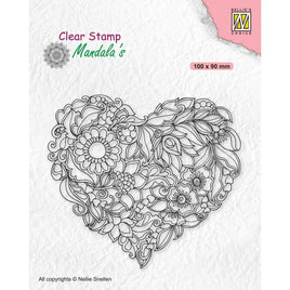 Nellie's Choice •  Mandala's Clear Stamps Mandala Flower Heart