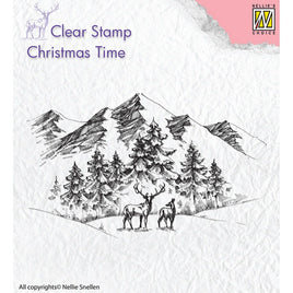 Nellie's Choice -  Christmas Time Clear Stamps Winter Landscape With Deer