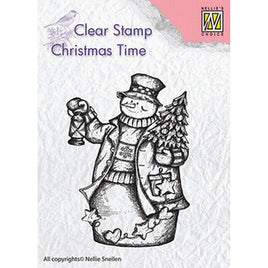 Nellie Snellen - Christmas Time Clear Stamps Snowman With Lantern