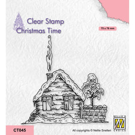 Nellie's Choice - Christmas Time Clear Stamps Snowy Cottage-2