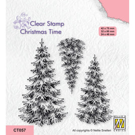 Nellie Snellen - Christmas Time Clear Stamps 3 Snowy Fir Trees