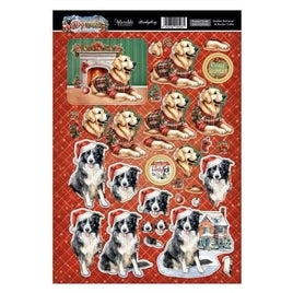 Hunkydory - Golden Retriever & Border Collie Decoupage Topper Sheet