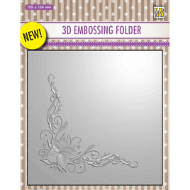 Nellie's Choice - 3D Embossing Folder Corner Christmas Star 5.9x5.9"