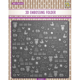 Nellie Snellen •Background 3D Embossing Folder Baby things