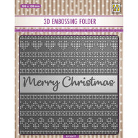 Nellie's Choice - 3D Embossing Folder Background Merry Christmas 5.9x5.9"