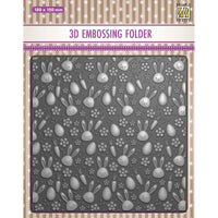 
              Nellie's Choice • 3D Embossing Folder Background Bunnies and Carrots 5.9x5.9"
            