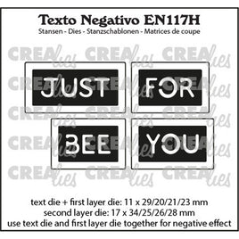 Crealies • Texto Negativo Cutting Die Just Bee/For You (Horizontal)