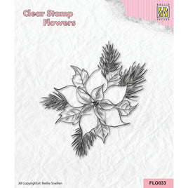 Nellie's Choice - Flower Clear Stamps Poinsettia