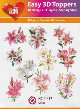 Hearty Crafts - 3D die cut -Lilies- Pkt 10 different designs