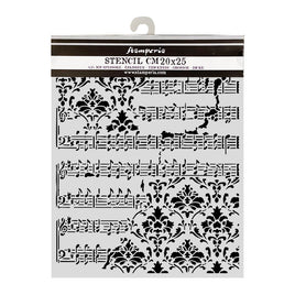 STAMPERIA - Laser cut Symphony - Stencil - 20X25cm - Sympony score and frize
