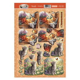 Hunkydory - Ginger Tabby & Grey Tabby Decoupage Topper Sheet