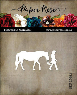 Paper Rose - Girl with Horse Small Metal Cutting Die 17682