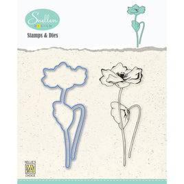 Nellie's Choice • Snellen Design Diecut & Clear Stamp Sets  Flowers Series Poppy