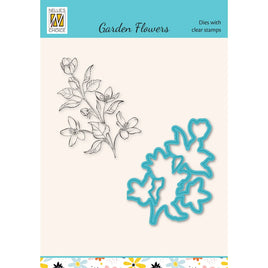 Nellie's Choice - Cutting Die & Clear Stamp Garden Flower Series Magnolia
