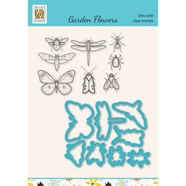 Nellie's Choice • Snellen Design Diecut & Clear Stamp Sets Flowers Series Insects