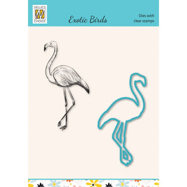 Nellie's Choice - Stamp & Die Set - " Exotic Birds Series, Flamingo