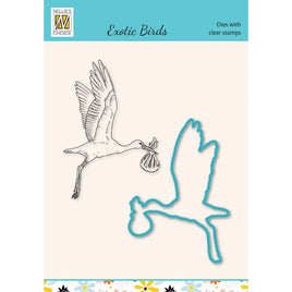 Nellie's Choice - Stamp & Die Set - " Exotic Birds Series, Stork