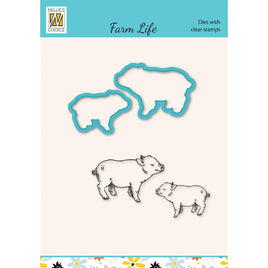 Nellie's Choice • Snellen Design Diecut & Clear Stamp Sets Farm-Life Pigs